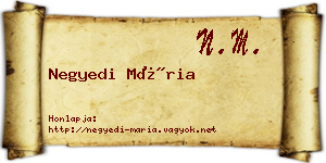 Negyedi Mária névjegykártya